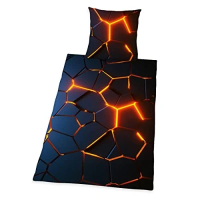 Bild av Herding 3D effekt sängklädesset, örngott 80 x cm, påslakan 135 200 med smidig löpdragkedja, 100% bomull/renforcé
