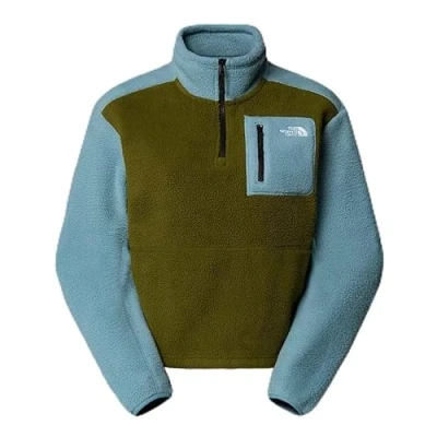 Bild av The North Face Yumiori ¼ ZIP Fleecetröja, Storlek: Large, Forest olive/shallow blue/black