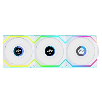 Bild av Lian Li UNI FAN SL Wireless LCD (3 pack) White Chassi fläkt 120mm Vit 29 dBA