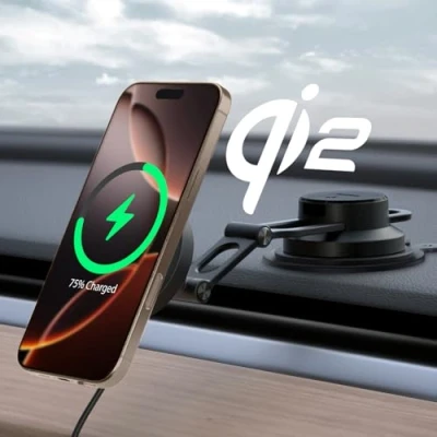 Bild av Spigen OneTap Pro 4 MagSafe Car Mount Wireless Charger Dashboard / Windshield Black