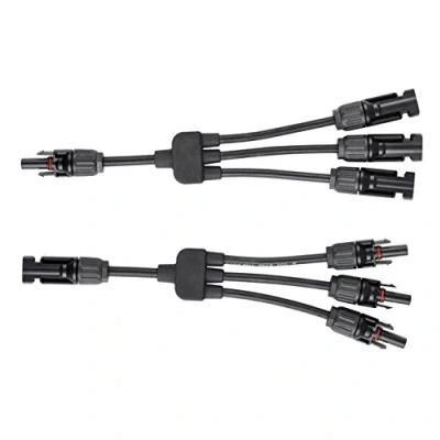 Bild av enjoysolar® 1 par solkontakter T förgrening 3 vägs med 20 cm kabelförlängning för parallellkoppling av solmoduler.