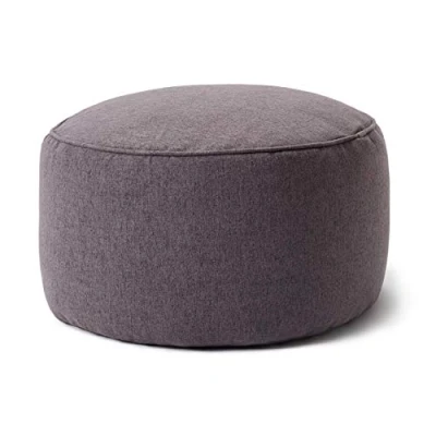 Bild av Lumaland sittsäck Pouf (50 L kompakt med 3 I 1 funktion: bekväm pall, praktiskt bord och snygg fotpall inomhus flexibel EPS fyllning 25 x 45 cm [mörkgrå