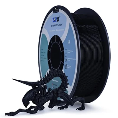 Bild av ZIRO PLA Filament 1.75mm, 3D Printer PRO Basic Color Series 1.75MM 1KG (2.2lbs), dimensionell noggrannhet +/ 0.03mm,Svart