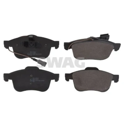Bild av SWAG 74 91 6881 Jeu de plaquettes frein Essieu avant contact signal d&#039;usure inclus avec clip piston, tôle anti bruit