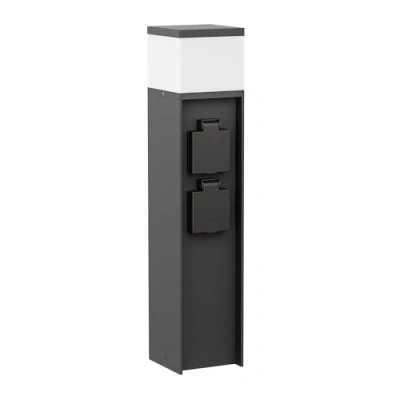 Bild av ledscom.de Pollarlampa POMI för utomhusbruk, 39cm, svart, 2 socklar, inkl. G9 lampa, 501lm, varmvit