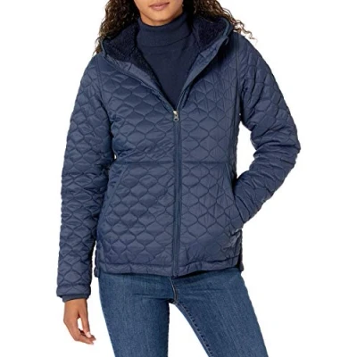 Bild av Amazon Essentials lättviktig vattentålig sherpa fodrad puffjacka med huva, marinblå, X Small