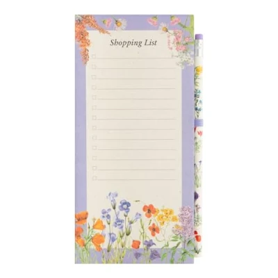 Bild av Grupo Erik Botanical Wild Flowers Magnetic Organiser Shopping List 4 x 8 inches 10 21 cm Notepad Fridge Flower Gifts