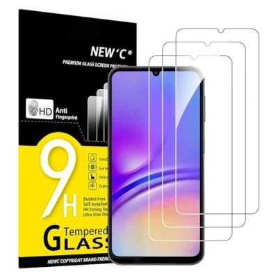 Bild av NEW&#039;C 3 Pack, skärmskydd i glas för Samsung Galaxy A05, A05s, bubbelfri, 9H hårdhet, 0,33 mm ultratransparent, ultrabeständigt härdat
