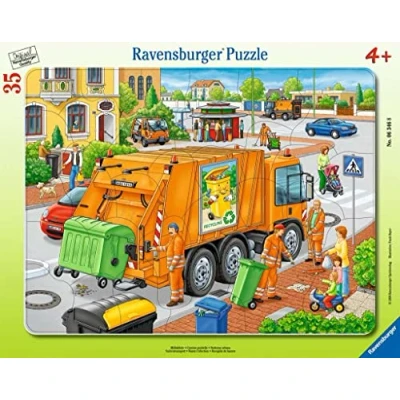 Bild av Ravensburger Barnpussel 06346 avfallshuggare rampussel för barn från 4 år, med 35 delar, gul