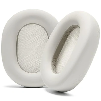 Bild av WC Wicked Cushions extra tjocka öronkuddar för Sony XM5 Mjuka PU läderkuddar, lyxigt ljudisolerande Memory Foam, tjocklek Silver
