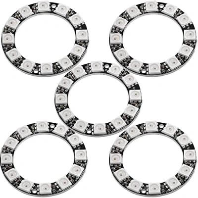 Bild av AZDelivery 5 x 5V RGB LED Ring compatible with WS2812B 12 Bitars 38mm kompatibel med Arduino inklusive en E Book!