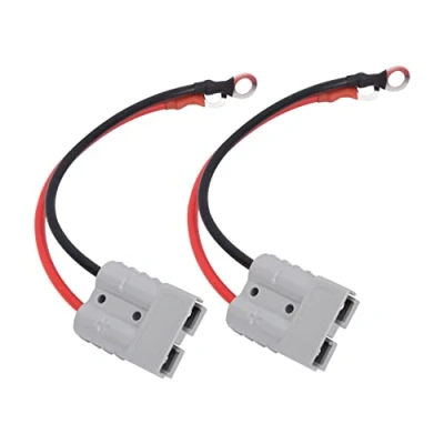 Bild av KASturbo 2 st batterikontakter 50 A 600 V snabbkoppling strömterminaler kontakter kontakt med 10 AWG O Ring batterianslutningskabel för husbil traktorer gaffeltruck