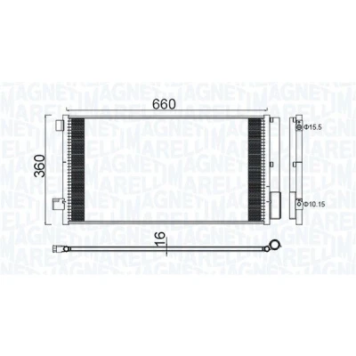 Bild av MAGNETI MARELLI 350203100400 Condenseur De Clim avec déshydrateur 660x360x12 360 660 12