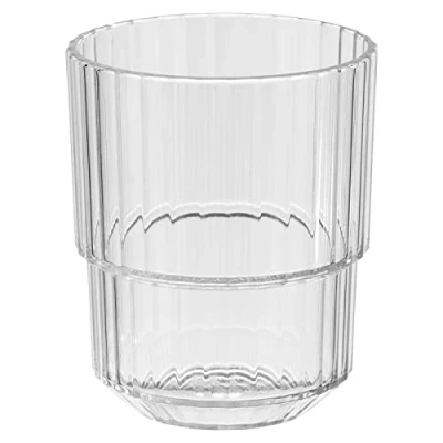 Bild av APS dryckesbägare LINEA högkvalitativt tritan plastdricksglas med 0,15 liter, BPA fritt, stapelbar, okrossbart återanvändbart glas, och diskmaskinssäkert, 150 ml, kristallklar