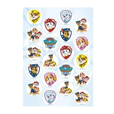 Bild av PAW PATROL, Mini waferskivor, Ätlig Dekoration för Barns Födelsedagstårtor