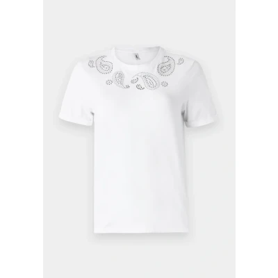 Bild av ONLY Onlhollis LIFE O NECK Tshirt med print, Storlek: Small, Bright white
