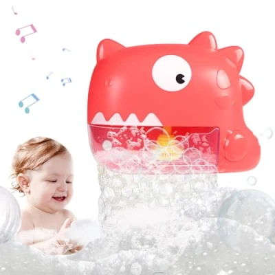 Bild av Badkarsleksak från 1 2 3 4 år, badleksak baby med musik, skummaskin badkar, dinosaurie tvålbubbelmaskin, vattenleksaker barn 0 år