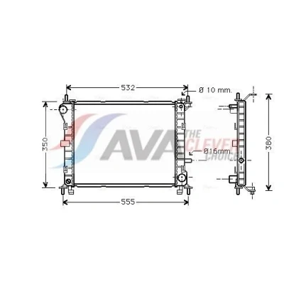Bild av AVA COOLING SYSTEMS FD2263 Kylare, motorkylning Aluminium 450mm 348mm 22mm utan expansionsbehållare Kylflänsar lödda FORD: Focus Mk1 Kombi