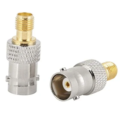 Bild av 2 st BNC hona till SMA typ RF koaxialkontakt adapter guldpläterad kopparkärna testomvandlare
