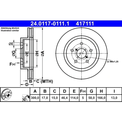 Bild av Bromsskiva Ate 24.0117 0111.1