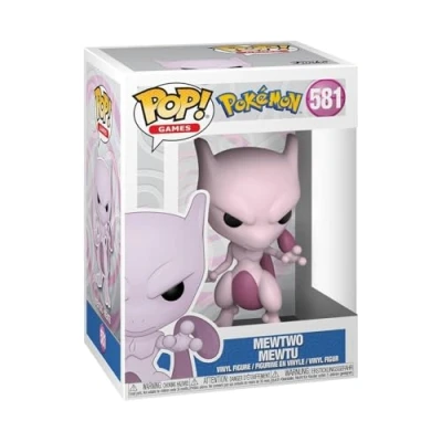 Bild av Funko POP! Games: Pokemon Mewtwo Vinylfigur för samlare Presentidé Officiell handelsvara Leksaker barn och vuxna Fans av videospel Modellfigur utställning