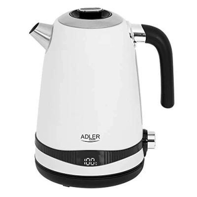 Bild av Adler Vattenkokare AD 1295w SS satinvit 1,7 L med LCD skärm och temperaturreglering