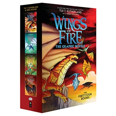 Bild av Wings of Fire Graphix Paperback Box Set (Books 1 4): the Dragonet Prophecy / Lost Heir Hidden Kingdom Dark Secret