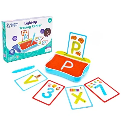Bild av Learning Resources ljusbord bokstavsset, leksak för förskolebarn, bärbart barn, sensorisk lekbricka med belysning, ljuslåda aktiviteter, pojkar och flickor 3+ år