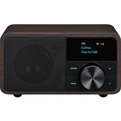 Bild av Sangean DDR 7 Genuine DAB+ radio FM/FM Bluetooth streaming OLED display Micro USB anslutning akustiskt inställt trähus Noire