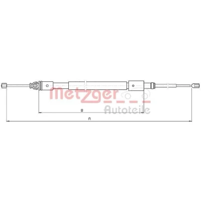 Bild av METZGER 10.4714 Câble De Frein arrière gauche, droite, droit 1716/867 à tambour COFLE CITROËN: C3 I 3/5 portes