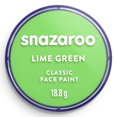 Bild av Snazaroo limegrön makeup (18 ml) förpackning med 5 klassisk ansiktsfärg, perfekt för fester, cosplay, djurevenemang, karneval, halloween och mer