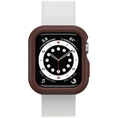 Bild av OtterBox All Day Bumper för Apple Watch Series SE (2:gen/1:e gen)/6/5/4 40mm, Stöttåligt, Fallskyddat, Tunt Fodral, Skyddar Display och Kanter, Brun/Röd
