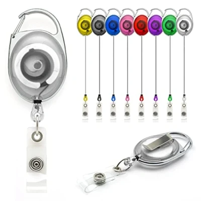 Bild av YoYo Infällbar rullhållare av Lanyards Tomorrow förlängbar utdragbar skid ID identifieringskort, märkeshållare, säkerhetsåtkomst, kontroll, karbinhake med metall bakbältesklämma jojo Vit 1pc