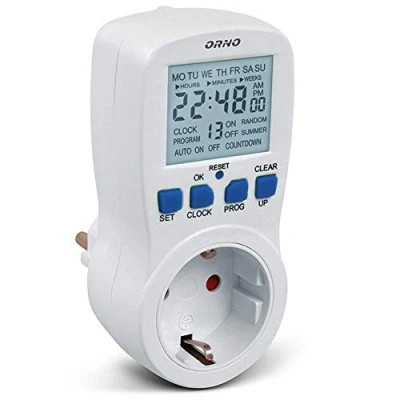 Bild av Orno PRE 409 (GS) digital timer 3680 W 16 A, omkopplingsprogram, med slumpmässig nedräkning funktion