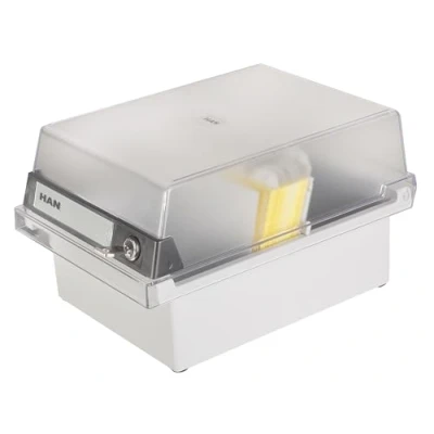 Bild av HAN 966 S 631, arkiveringsbox Special Edition A6 landskap. Innovativ, attraktiv design rymmer 800 kort med lås, justerbart lock levereras stor inskriptionsetikett, ljusgrå genomskinlig