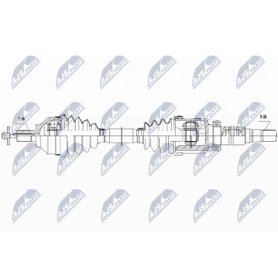 Bild av NTY NPW VV 113 Arbre de transmission Essieu avant droit 909 Boîte automatique FORD: Focus 2, C Max, VOLVO: C30, V50, C70 2 Cabriolet