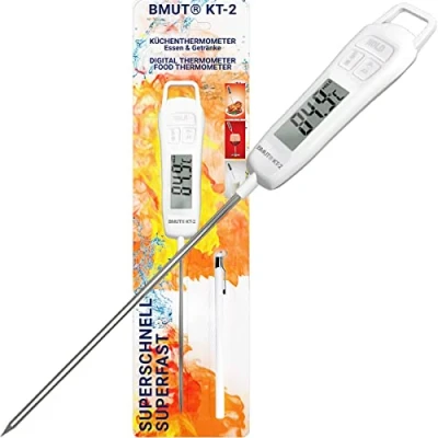Bild av 1 x kökstermometer (digital) snabb för mat och dryck ( 50 C till +300 C) BMUT KT 2 stektermometer, kött, te, vatten, BBQ