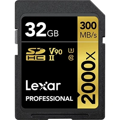 Bild av Lexar Professional 2000x 32GB SD Kort, SDHC UHS II Minneskort w/o läsare, Upp till 300MB/s läsning, för DSLR, videokameror i biokvalitet (LSD2000032G BNNAG)
