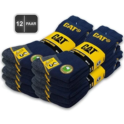 Bild av Caterpillar 12 par CAT Real Work strumpor kvinnor män arbetsstrumpor affärsstrumpor storlek 3550, grå, 39 42 EU