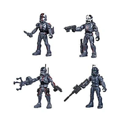 Bild av Star Wars Mission Fleet Klonkommando action 6 cm stora actionfigurer 4 pack med flera tillbehör, leksaker för barn från år