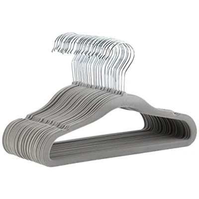 Bild av Amazon Basics Halkfria barngalgar, klädhängare för bebis och småbarnskläder, 29,5 cm (11,6 tum), 30 pack, grå