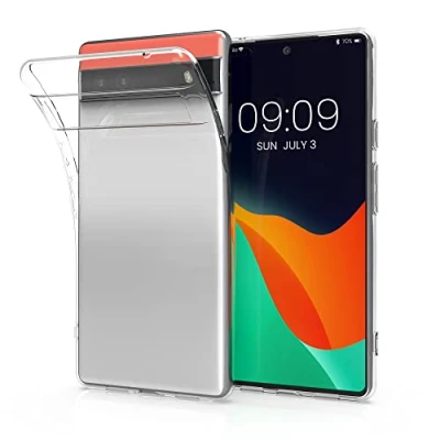 Bild av kwmobile fodral kompatibelt med Google Pixel 6a genomskinligt mjukt smalt flexibelt skyddande TPU telefonskydd transparent