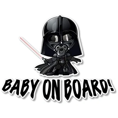 Bild av Epic Modz Star Wars inspirerad baby ombord vinyl bil skåpbil lastbil cykel stötfångare dekal klistermärke säkerhet Darth Vader barn