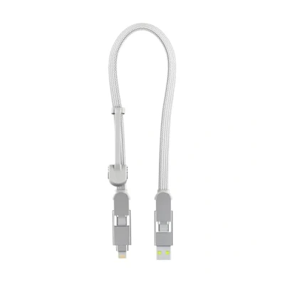 Bild av Rolling Square InCharge XL 30 cm USB C laddningskabel, Lightning kabel för smartphone, universell kabelladdare 6 i 1, kontakt, glaciärvit, 100 W