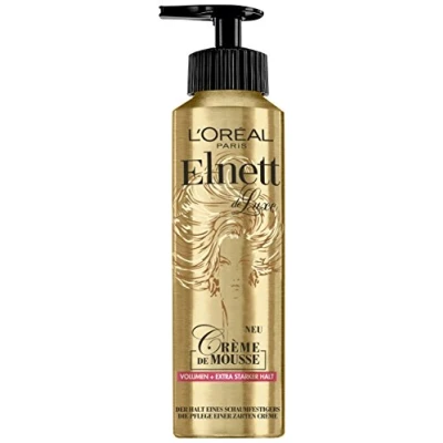 Bild av L&#039;Oréal Paris Elnett skumbeständig, stylingmousse för volym, glans och extra starkt grepp, värmeskydd styling, hårskum, alla hårtyper, diffusor enkel användning, mousse, 200 ml