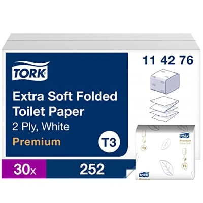 Bild av Tork toalettpapper extra mjuka vita T3, premium, 2 veck, 30 x 252 ark, 114276