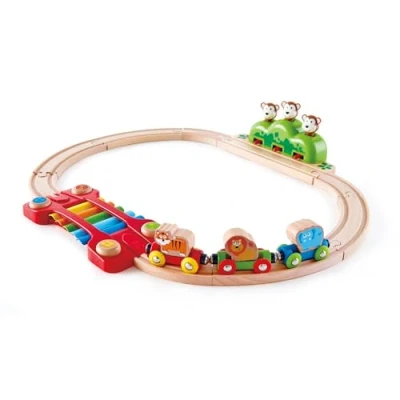 Bild av Hape E3825 Music and Monkeys Wooden Train Set My First Railway
