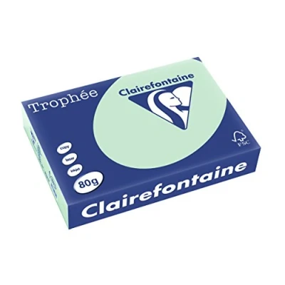 Bild av Clairefontaine 1975C Ries skrivarpapper/kopieringspapper, trofé färger, DIN A4, 80 g, 500 ark, grön, 1