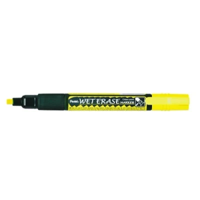 Bild av Pentel SMW26 GO Wet Erase Markör, kritmarkör, våttorkbar, kilspets, 1 st, gul