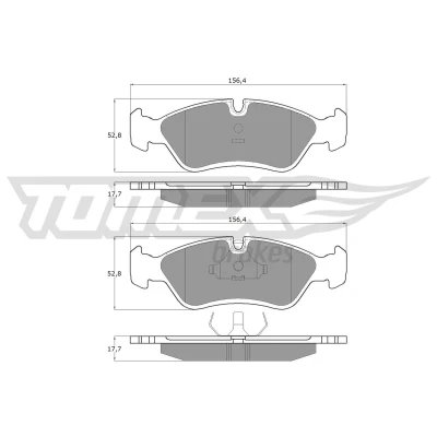 Bild av TOMEX brakes TX 10 68 Jeu de plaquettes frein Essieu avant préparé pour indicateur d&#039;usure OPEL: Astra F CC, Berline, Vectra A Berline